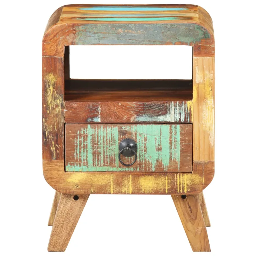 Table de chevet 30x30x41 cm Bois de récupération massif - 4