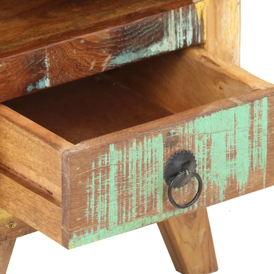 Table de chevet 30x30x41 cm Bois de récupération massif - 6