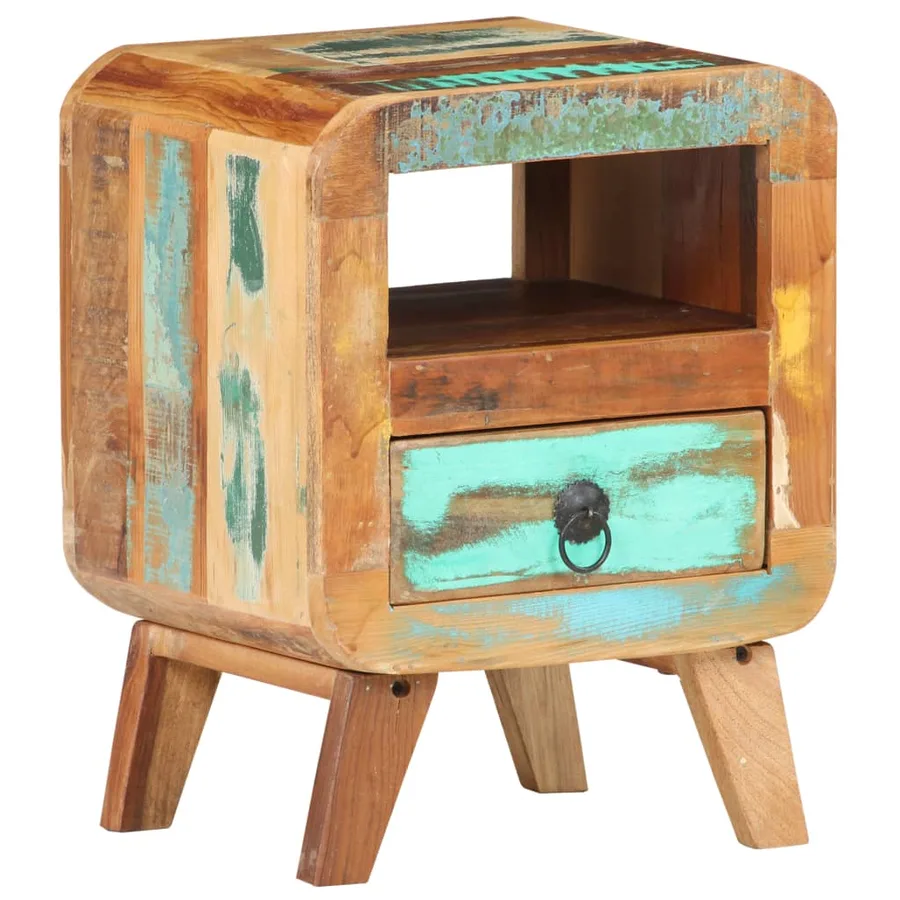 Table de chevet 30x30x41 cm Bois de récupération massif - 8