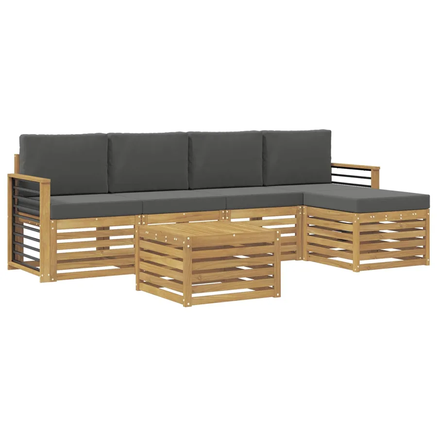 Ensemble de canapés d'extérieur 6 pcs Blanc et anthracite - 2