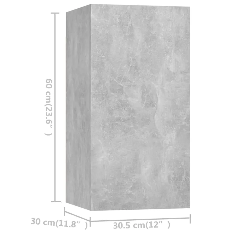 Ensemble de meubles TV 7 pcs Gris béton Bois d'ingénierie - 7