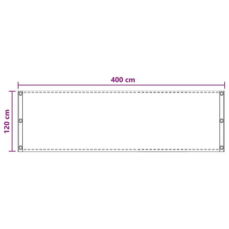 Écran de balcon Gris clair 120 x 400 cm HDPE et Aluminium - 5