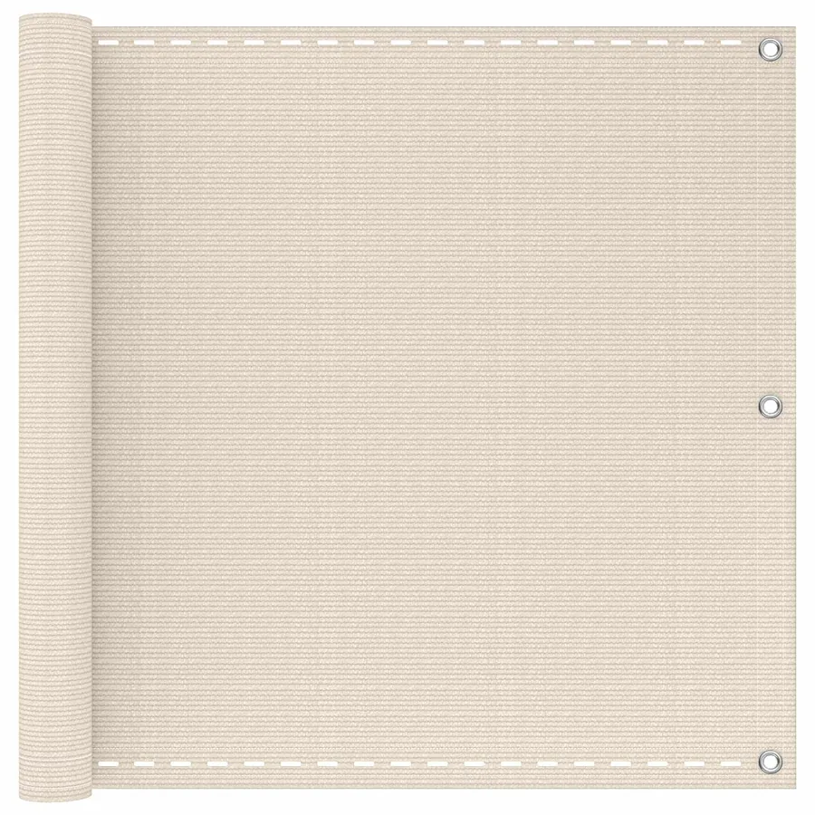 Écran de balcon Crème 75 x 1000 cm HDPE et Aluminium