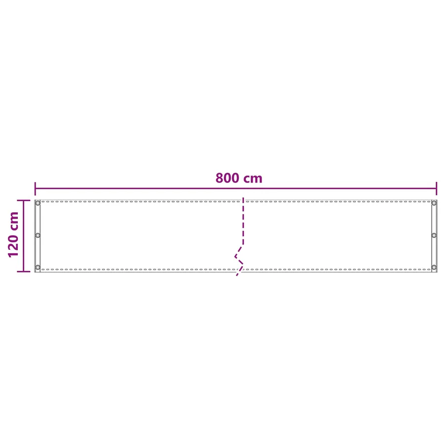 Écran de balcon Crème 120 x 800 cm HDPE et Aluminium - 5