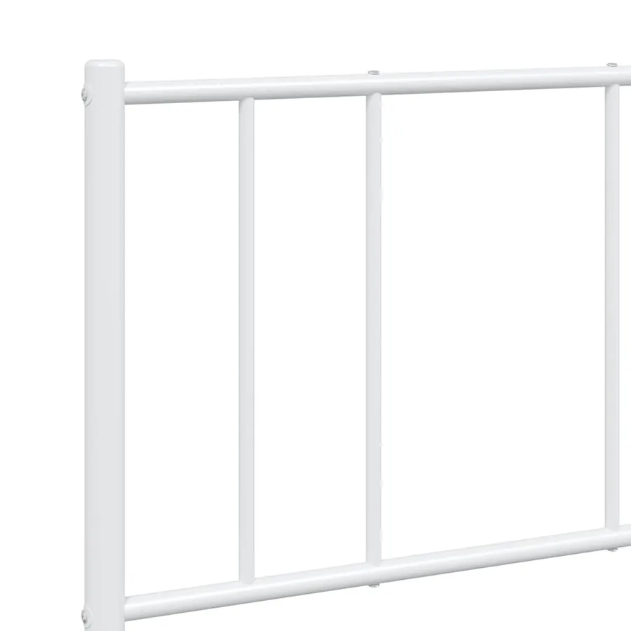 Cadre de lit métal sans matelas et pied de lit blanc 160x200 cm - 9