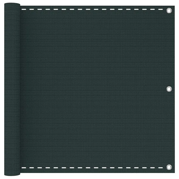 Écran de balcon Vert foncé 90 x 700 cm HDPE et Aluminium