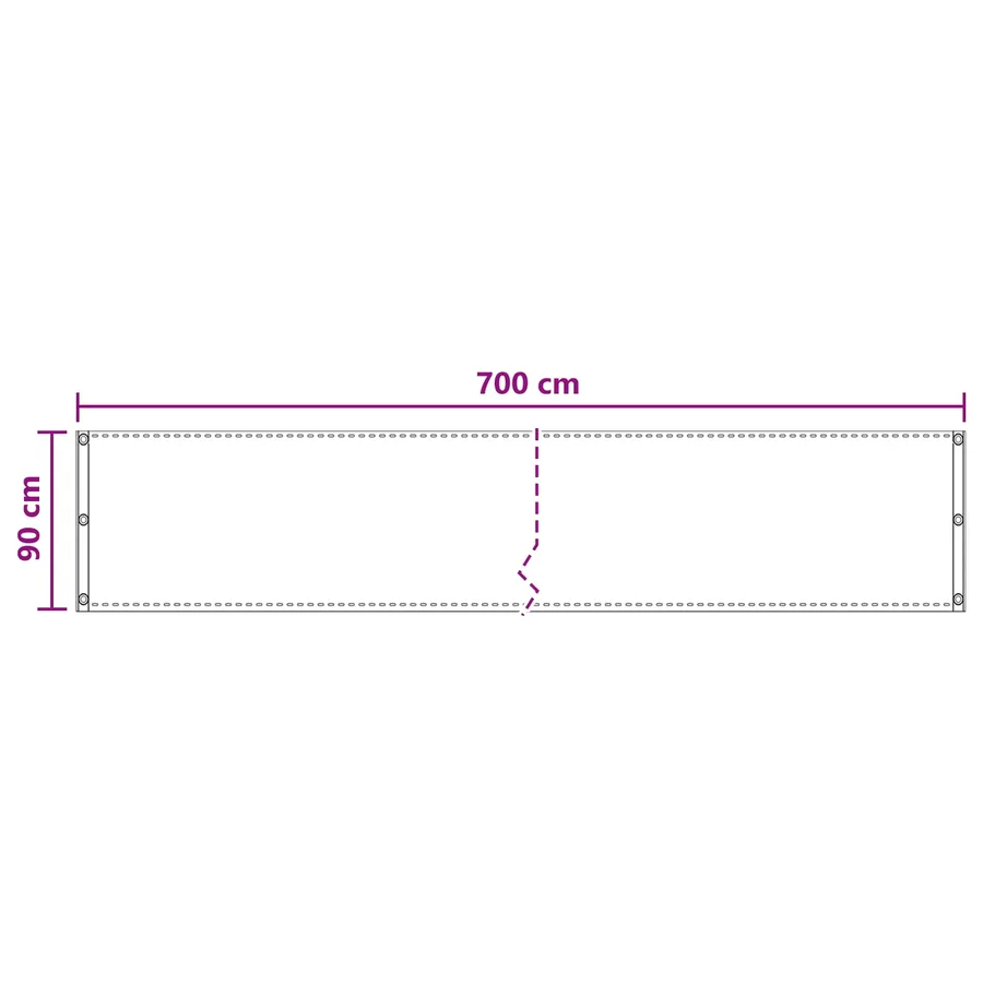 Écran de balcon Gris clair 90 x 700 cm HDPE et Aluminium - 5