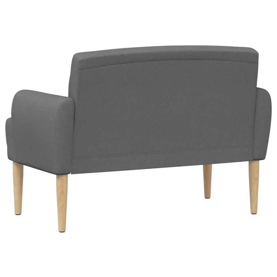 Canapé love seat avec capitonnage en boutons Gris foncé Tissu - 5