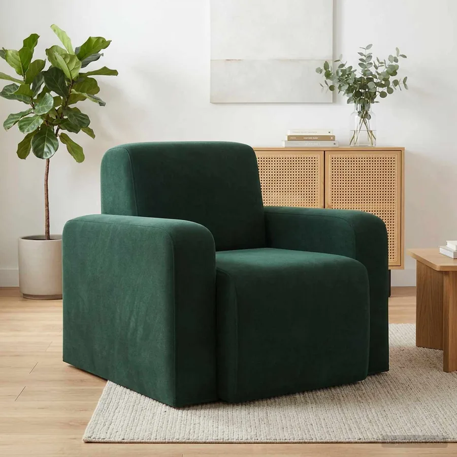 Fauteuil Vert foncé Velours