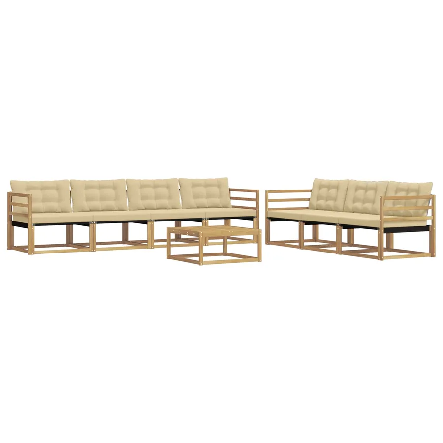 Ensemble de canapés d'extérieur 8 pcs Blanc et Beige - 2