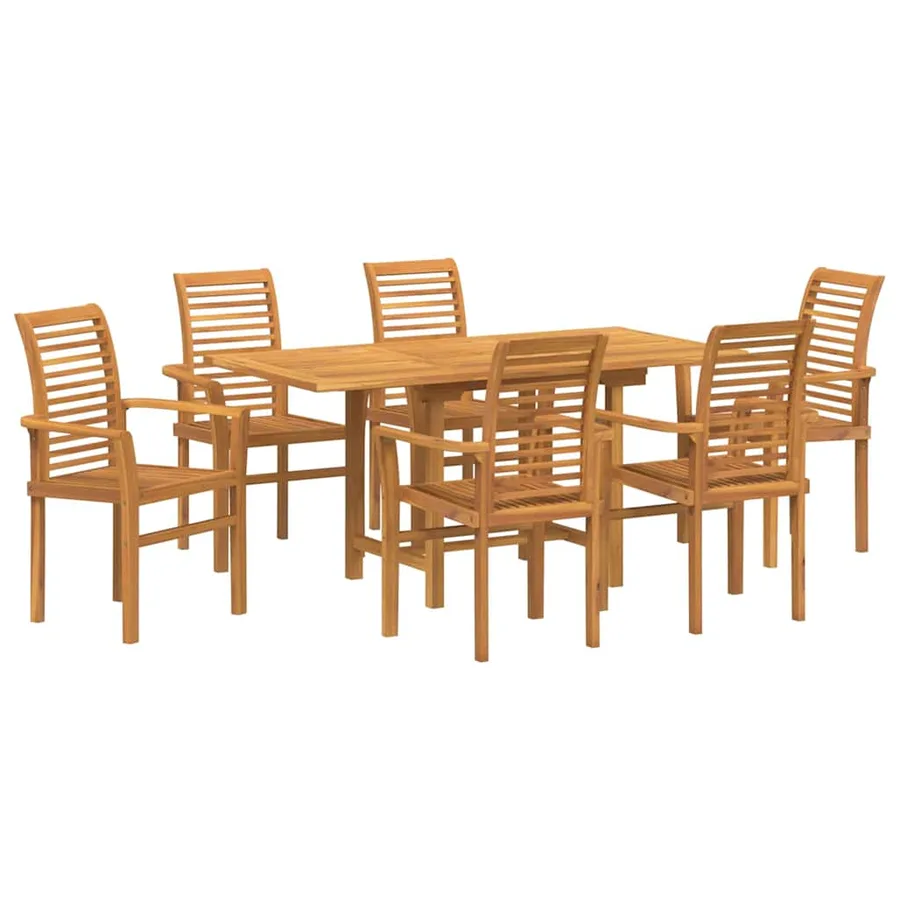 Ensemble de salle à manger pour jardin 7 pcs Marron - 2