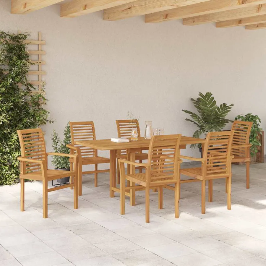 Ensemble de salle à manger pour jardin 7 pcs Marron - 4