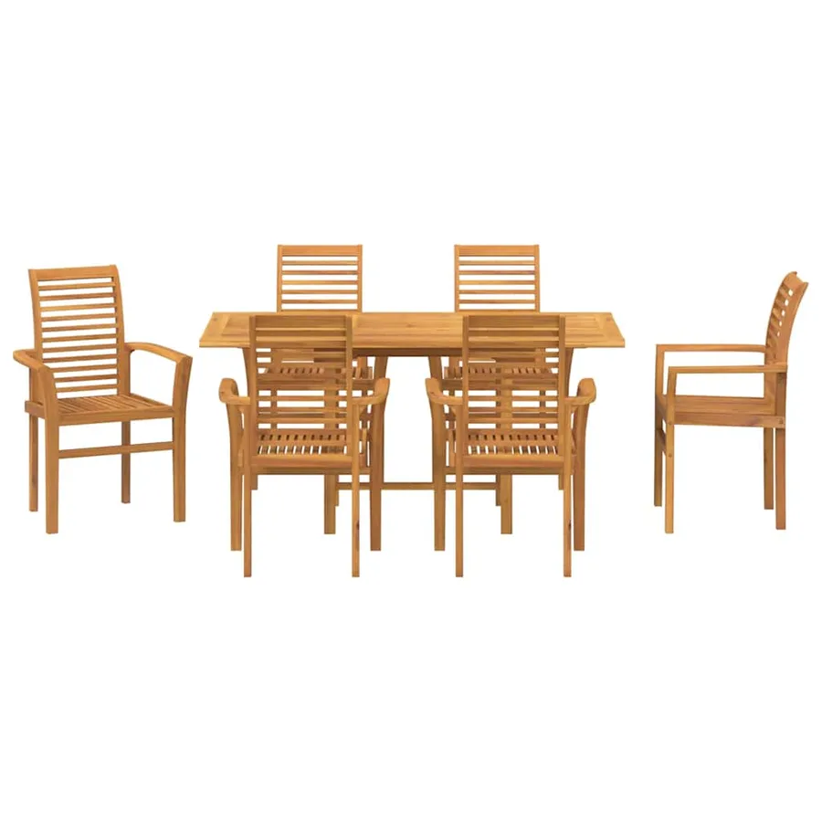 Ensemble de salle à manger pour jardin 7 pcs Marron - 7