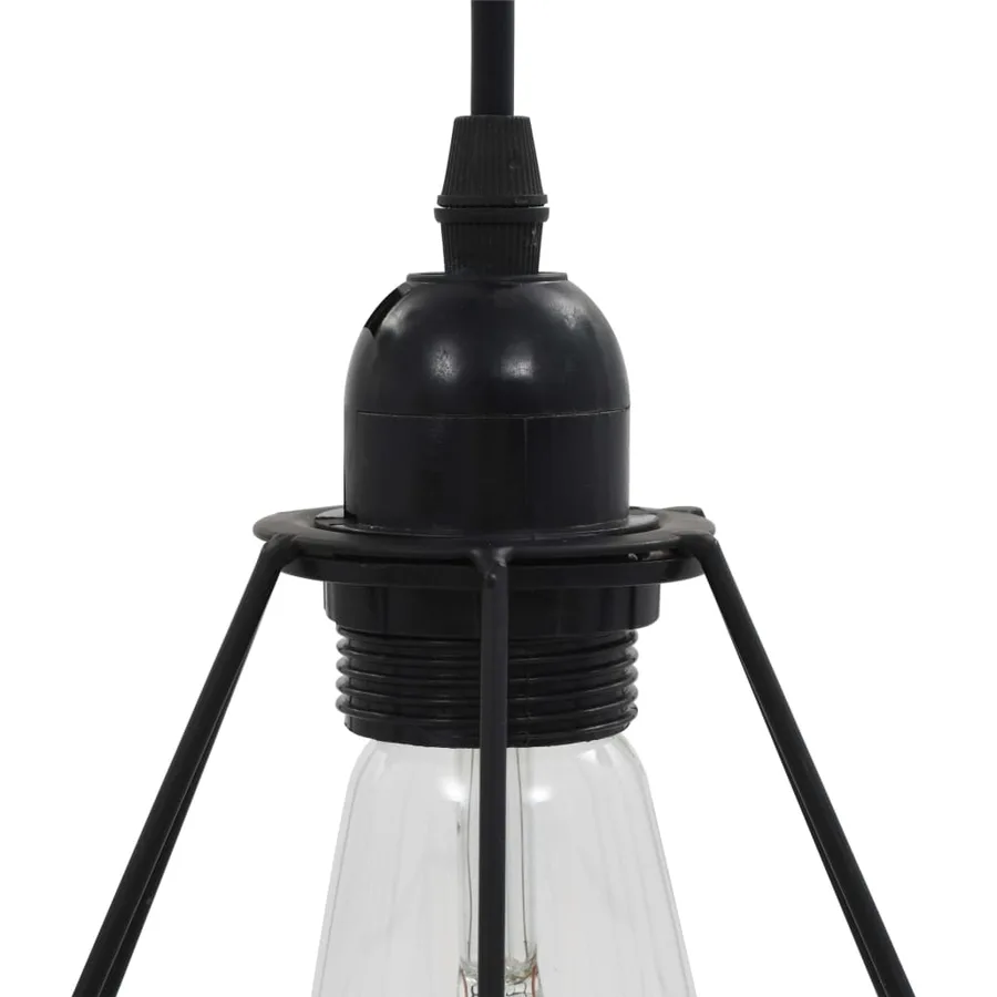 Plafonnier avec design de diamant Noir 3 ampoules E27 - 6