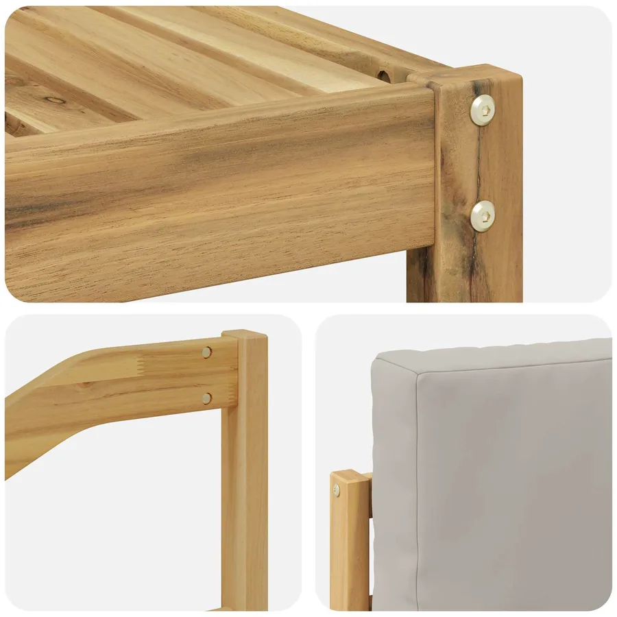 Ensemble de canapés d'extérieur 7 pcs Blanc et gris clair - 5