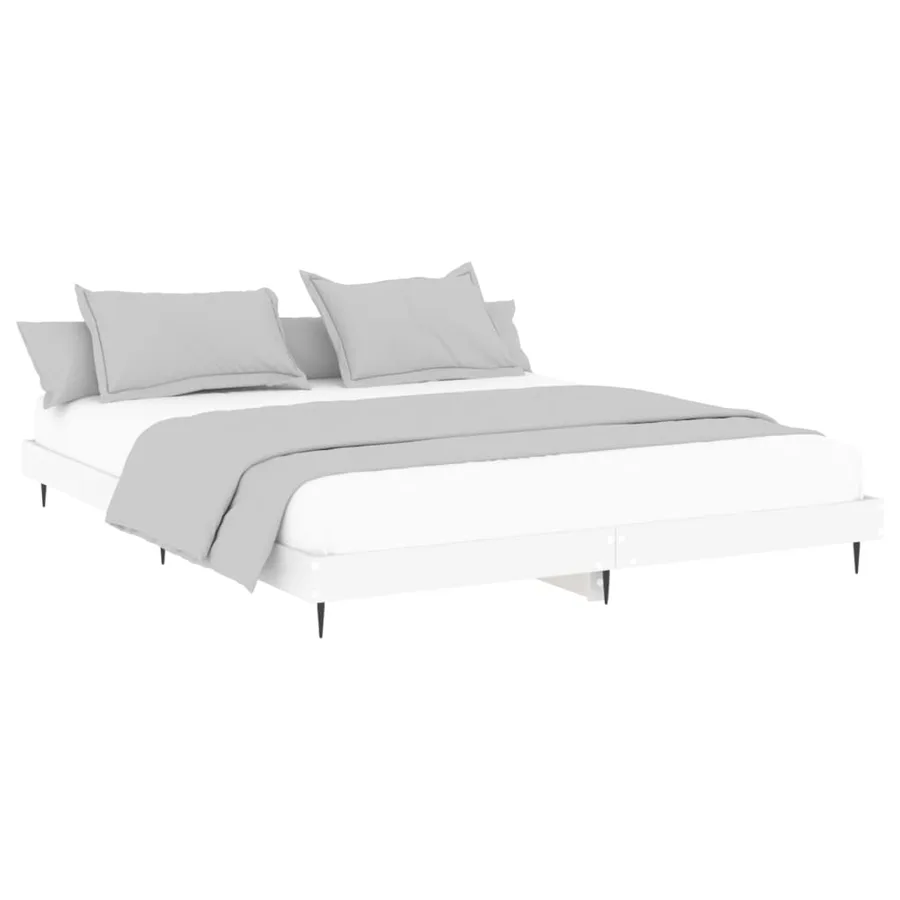 Cadre de lit sans matelas blanc 120x200 cm bois ingénierie - 3