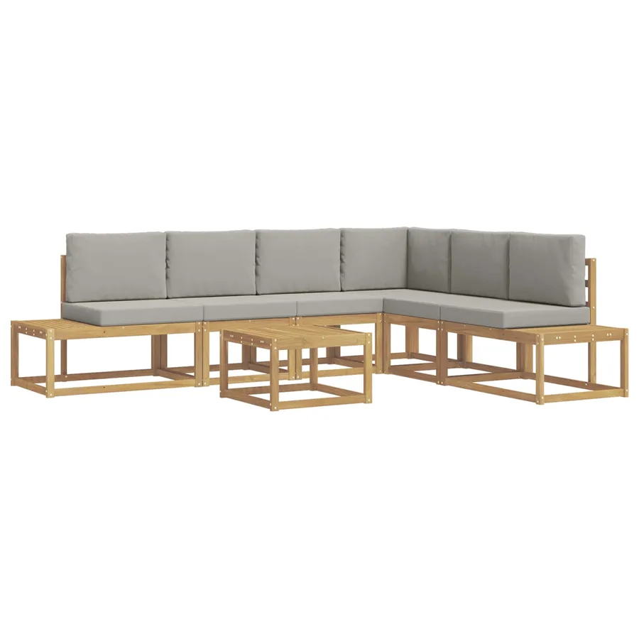 Ensemble de canapés d'extérieur avec coussin 7 Pièce Blanc - 2