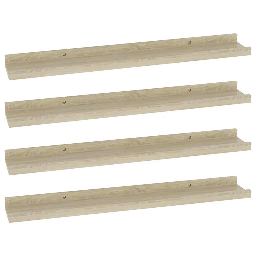 Étagères murales 4 pcs chêne sonoma 60x9x3 cm - 2