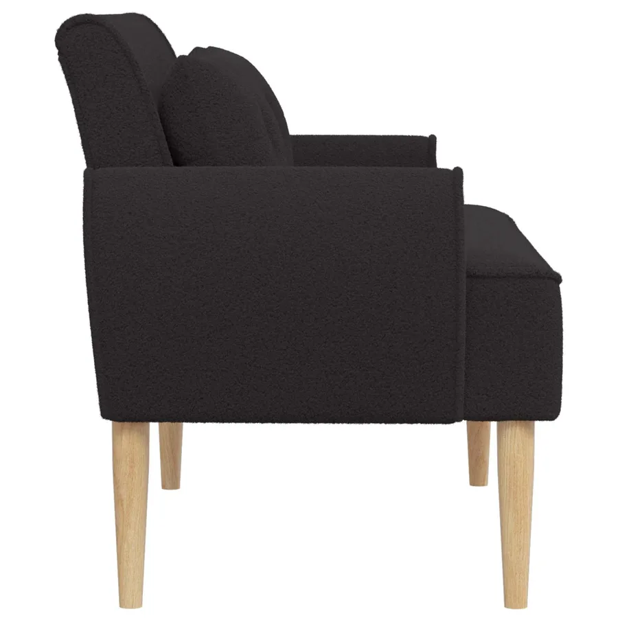Canapé love seat avec capitonnage en boutons Noir Bouclé - 4