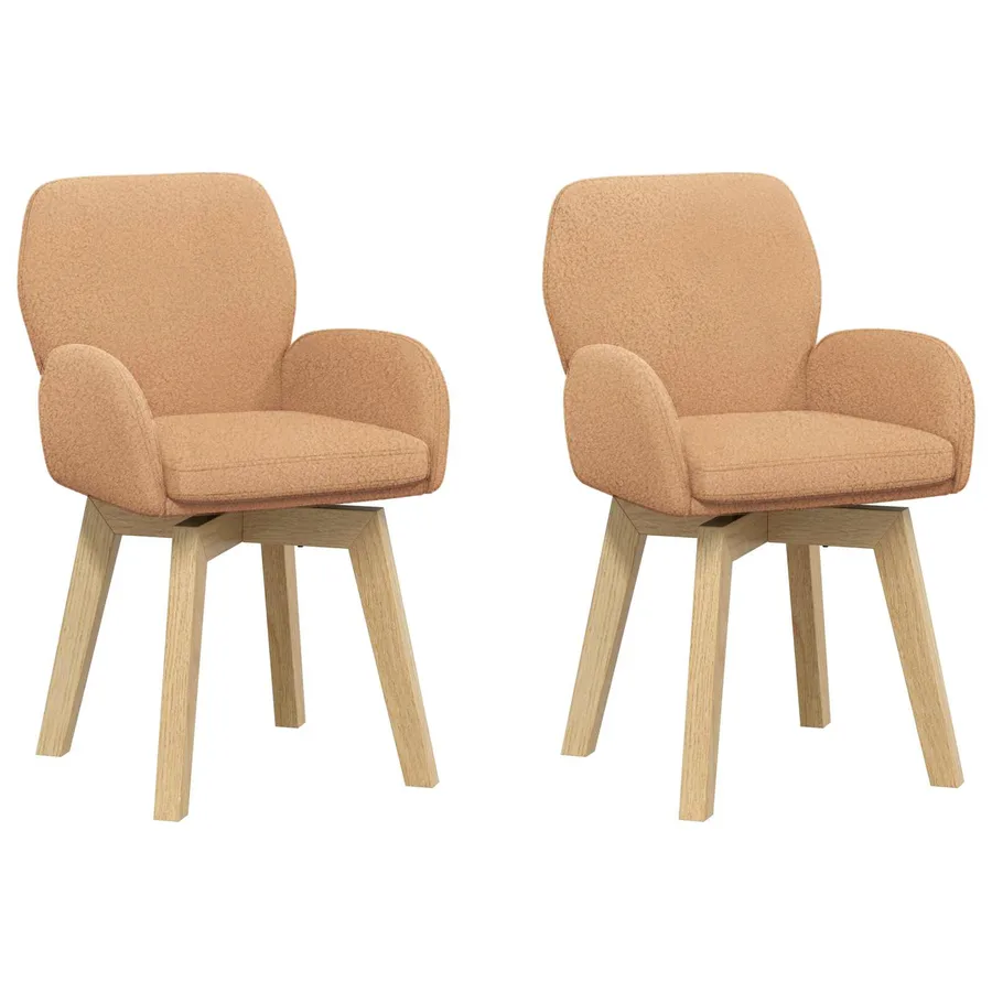 Chaises de salle à manger pivotantes 2 pcs Bouclé Beige - 2