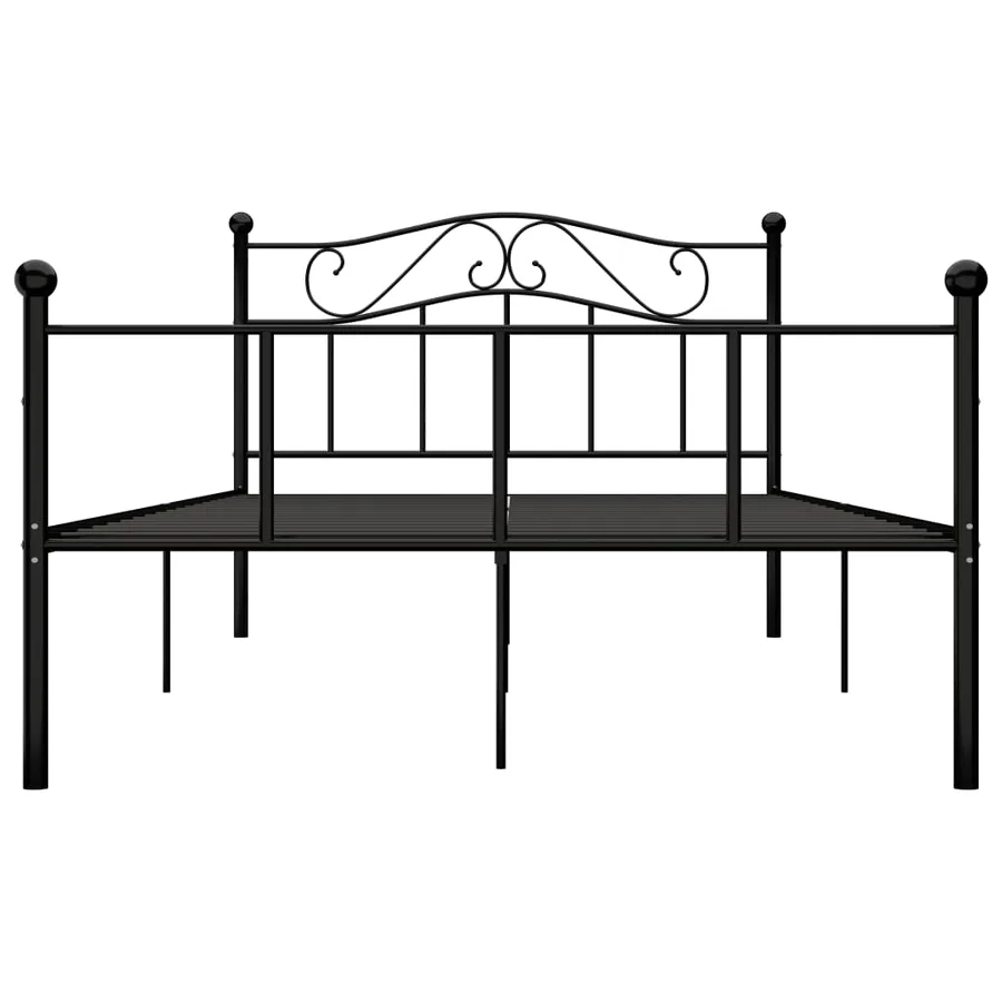 Cadre de lit sans matelas noir métal 120x200 cm - 3