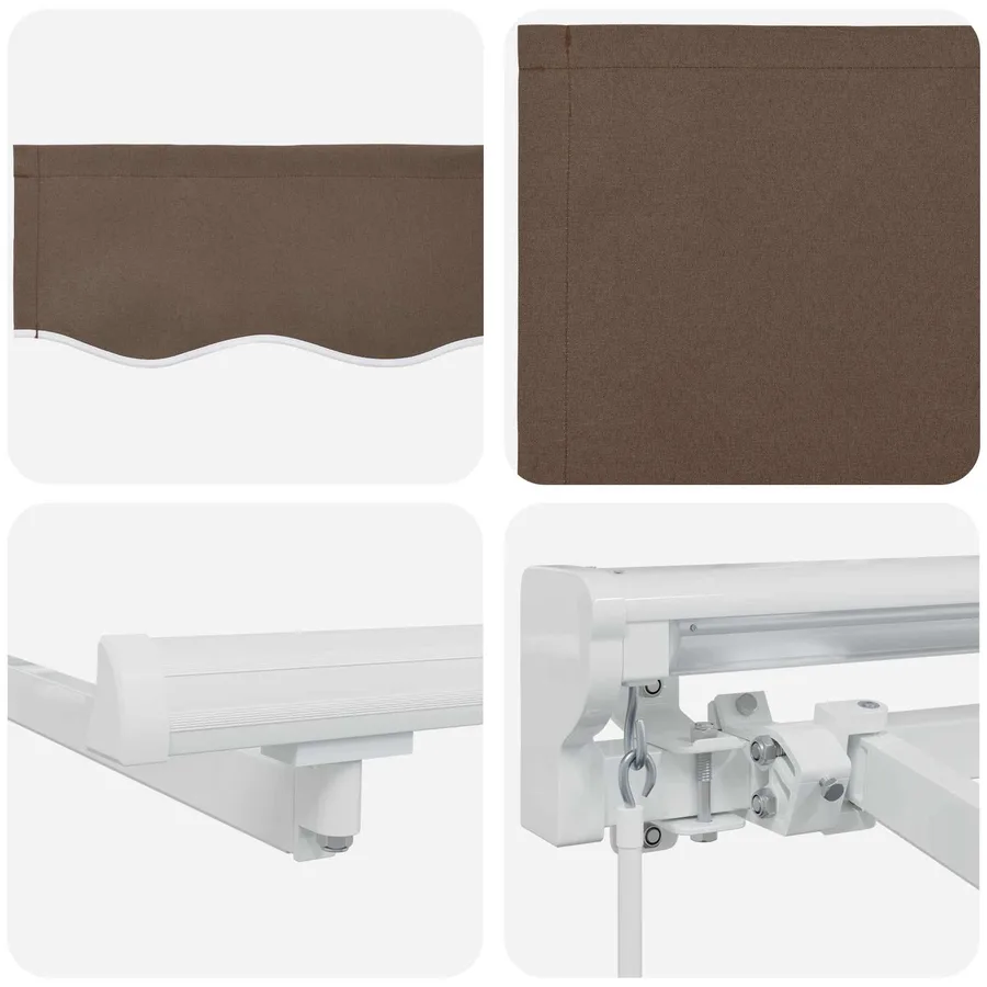 Cadre de store manuel avec LEDs Taupe 3 x 2,5 m - 6