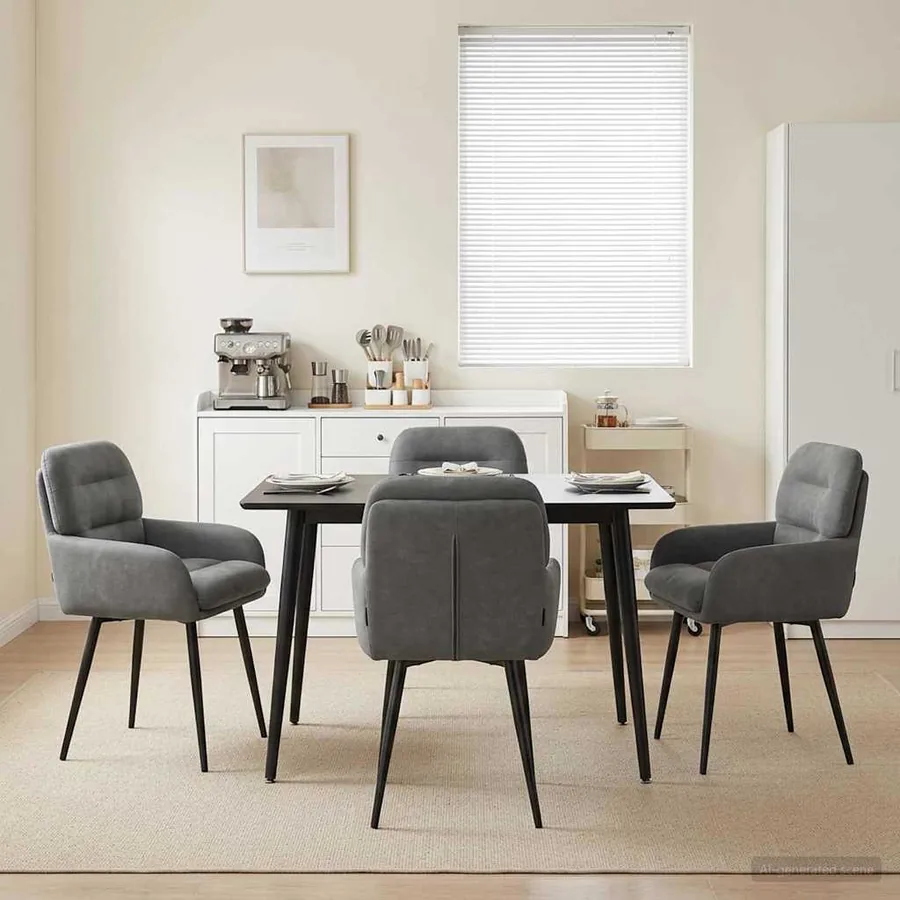 Chaises de salle à manger 4 pcs Velours Gris foncé