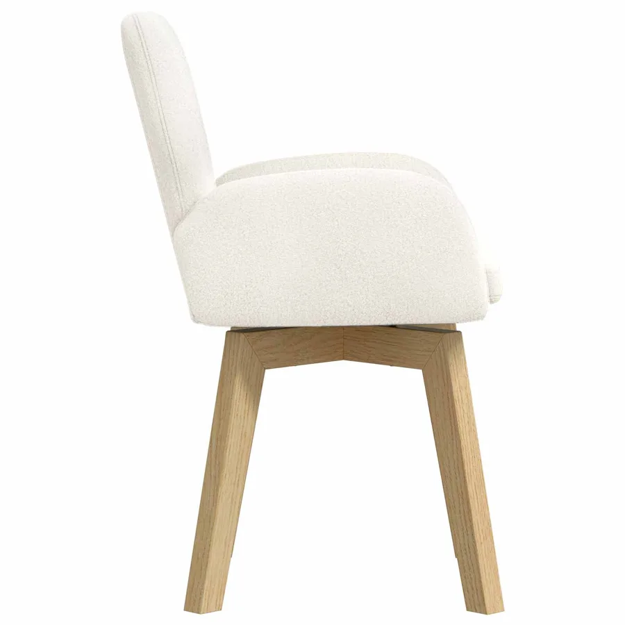 Chaises de salle à manger pivotantes 6 pcs Bouclé Crème - 4