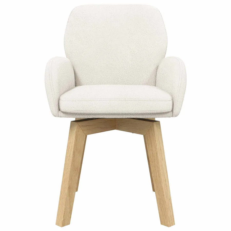 Chaises de salle à manger pivotantes 4 pcs Bouclé Crème - 3