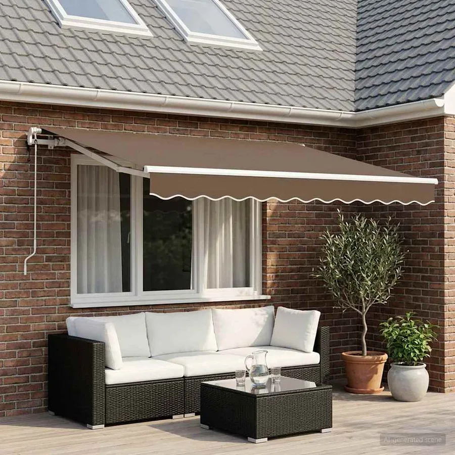 Auvent rétractable Taupe 300 x 250 cm Polyester - 3