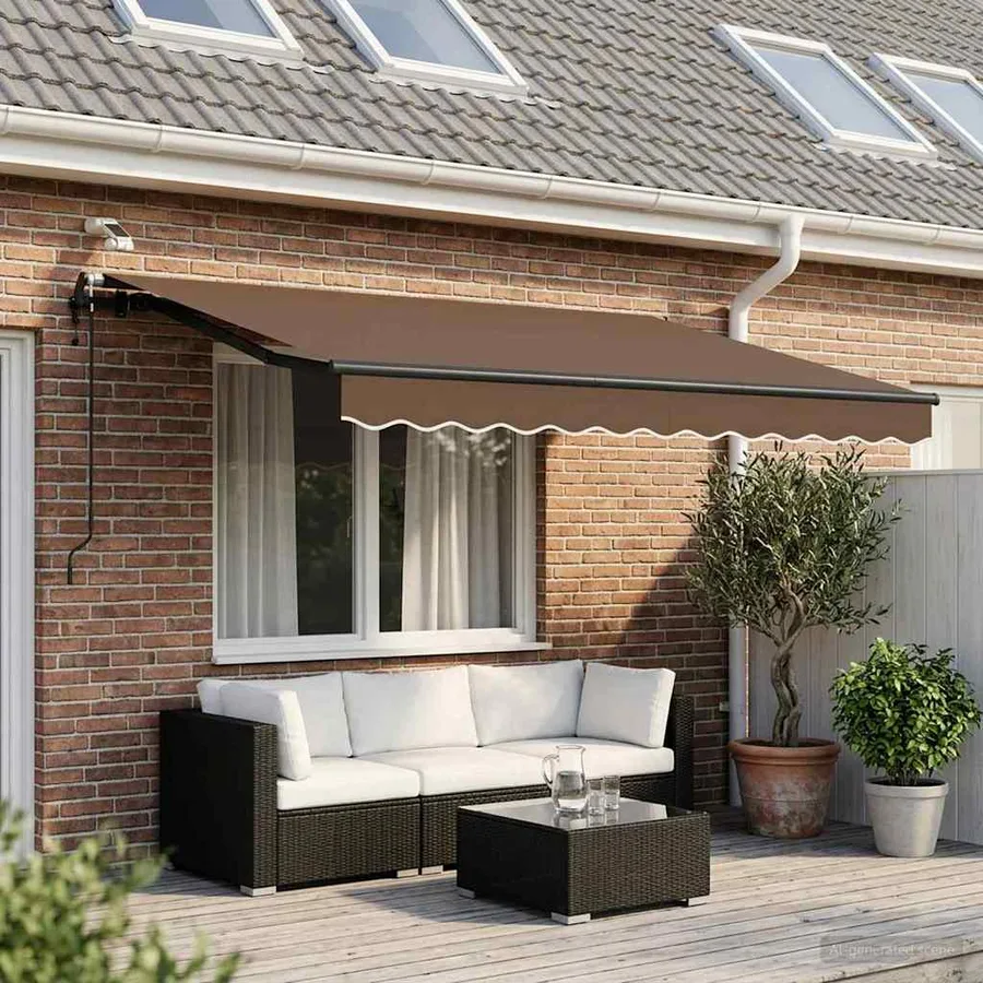Auvent rétractable Taupe 300 x 250 cm Polyester - 3