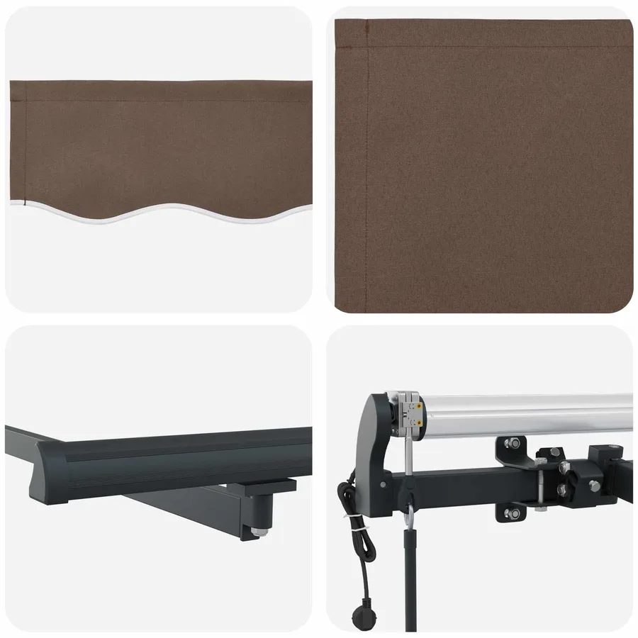Auvent rétractable Taupe 300 x 250 cm Polyester - 6