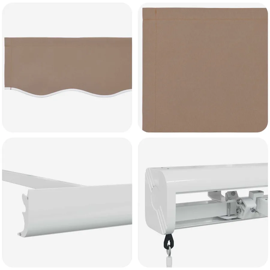 Auvent rétractable Taupe 300 x 250 cm Toile et Aluminium - 4