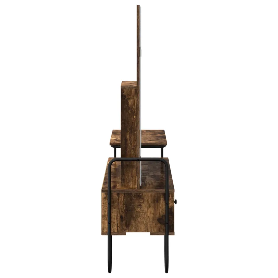Table de Toilette avec tiroir Chêne fumé Bois d'ingénierie - 6