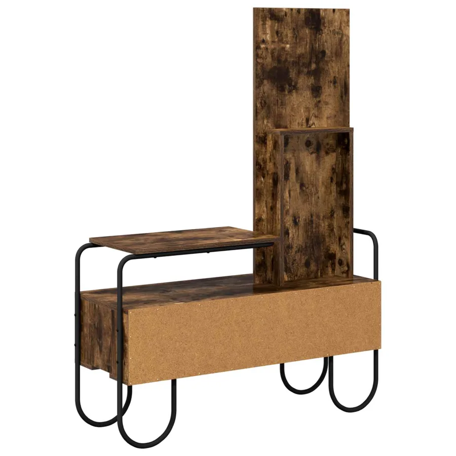 Table de Toilette avec tiroir Chêne fumé Bois d'ingénierie - 7