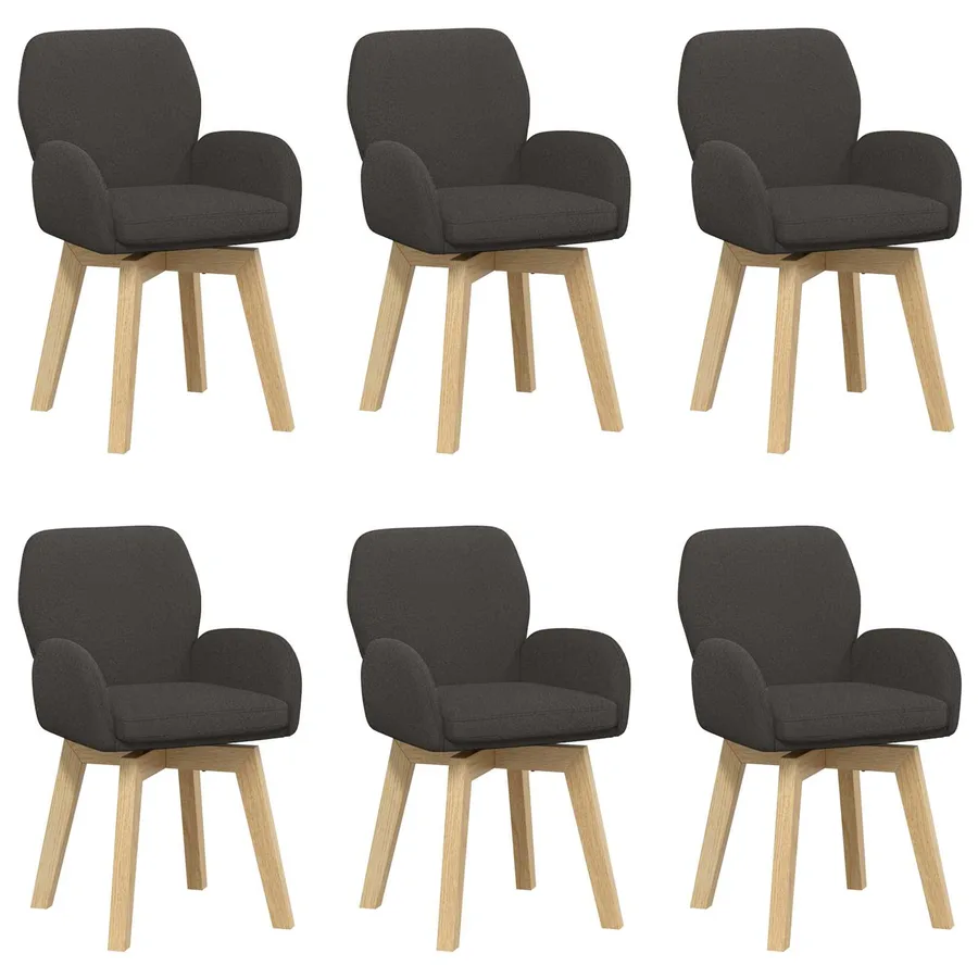 Chaises de salle à manger pivotantes 6 pcs Bouclé Gris foncé - 2