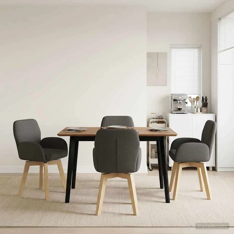 Chaises de salle à manger pivotantes 4 pcs Bouclé Gris foncé