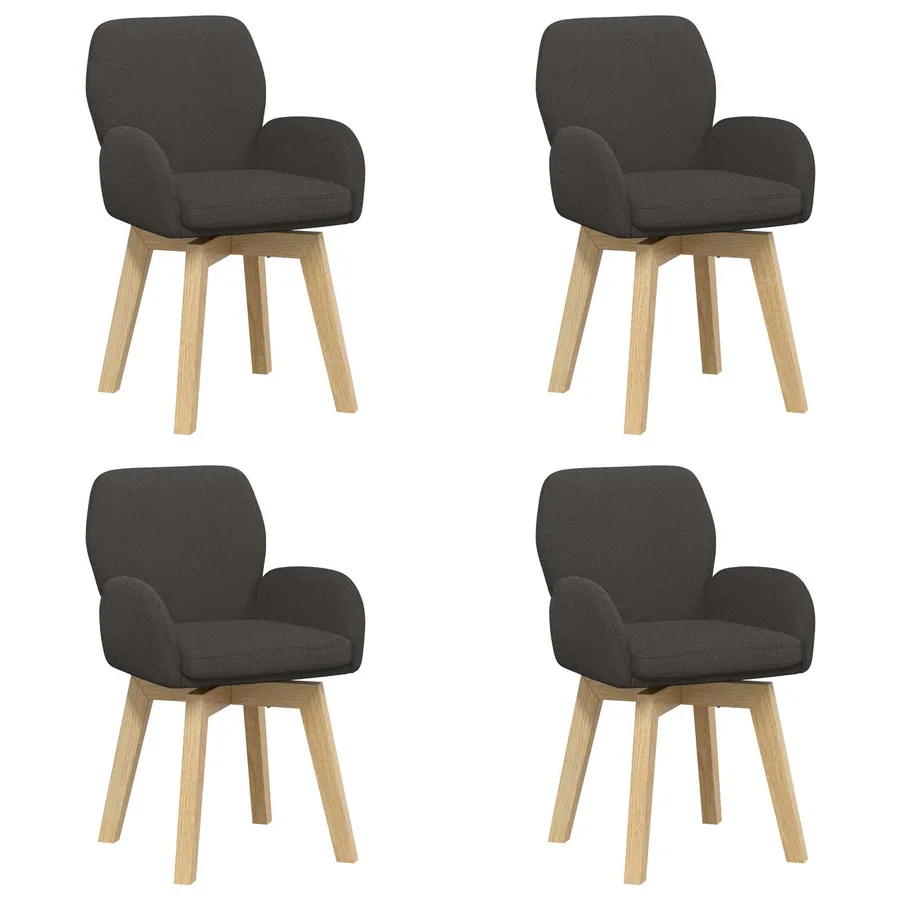 Chaises de salle à manger pivotantes 4 pcs Bouclé Gris foncé - 2