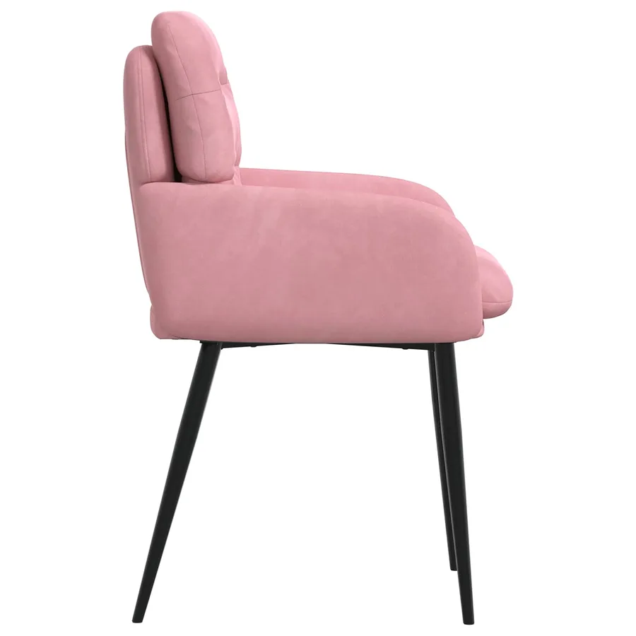 Chaises de salle à manger 6 pcs Velours Rose 59 x 59,5 x 90 cm - 4