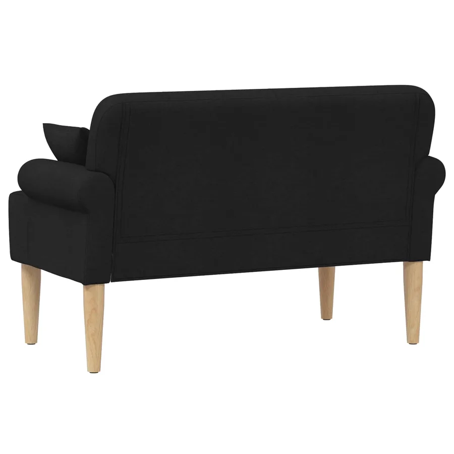 Canapé love seat avec capitonnage en boutons Noir Tissu - 5