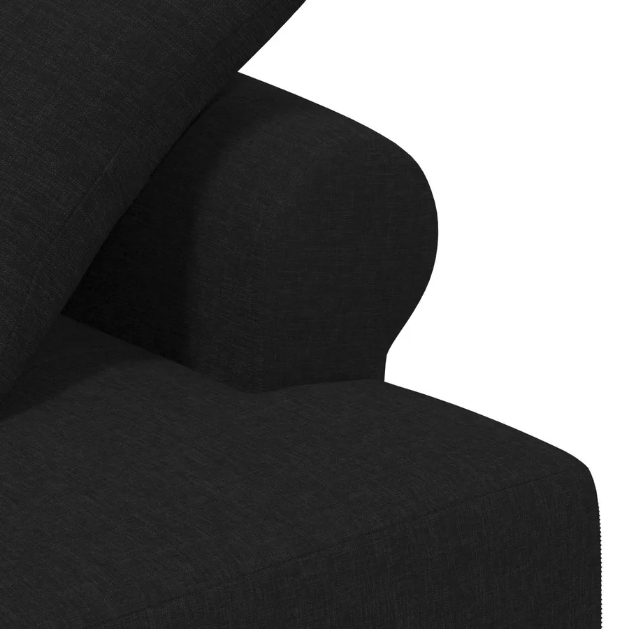Canapé love seat avec capitonnage en boutons Noir Tissu - 6