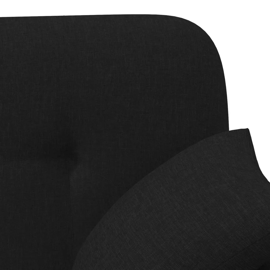 Canapé love seat avec capitonnage en boutons Noir Tissu - 7