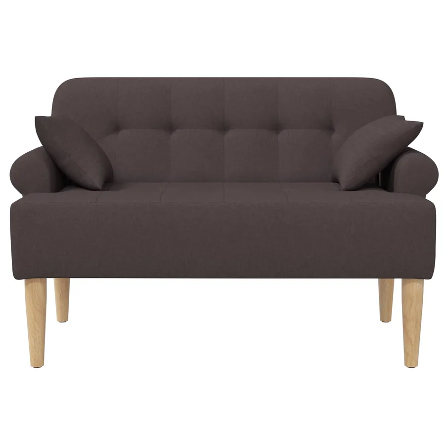 Canapé love seat avec capitonnage en boutons Marron foncé Tissu - 3