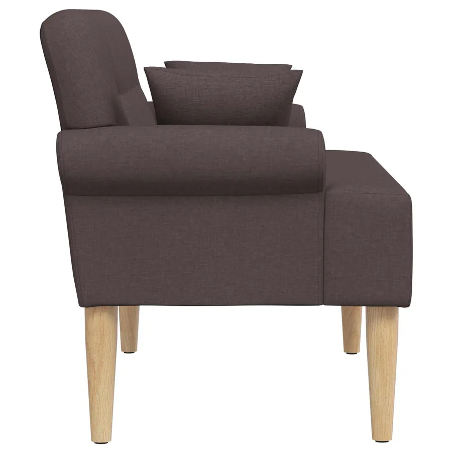 Canapé love seat avec capitonnage en boutons Marron foncé Tissu - 4
