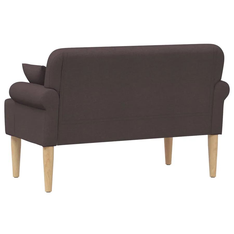 Canapé love seat avec capitonnage en boutons Marron foncé Tissu - 5