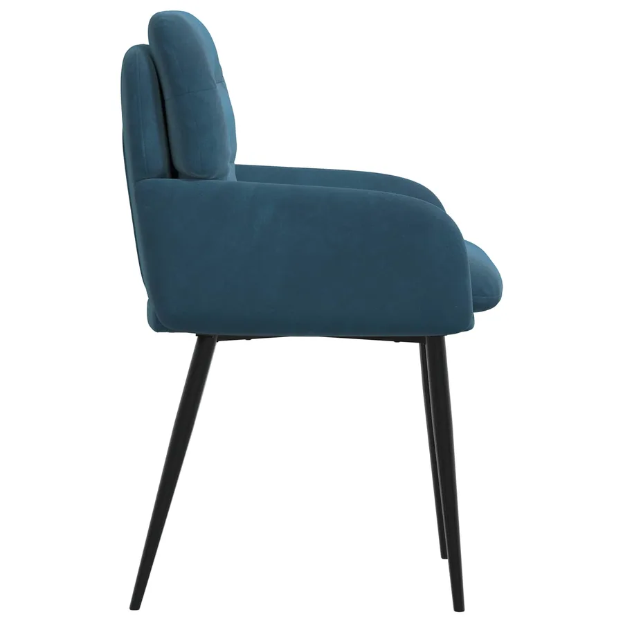 Chaises de salle à manger 2 pcs Velours Bleu 59 x 59,5 x 90 cm - 4