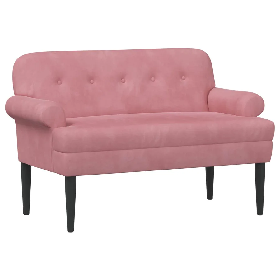 Canapé love seat avec capitonnage en boutons Rose Velours - 2