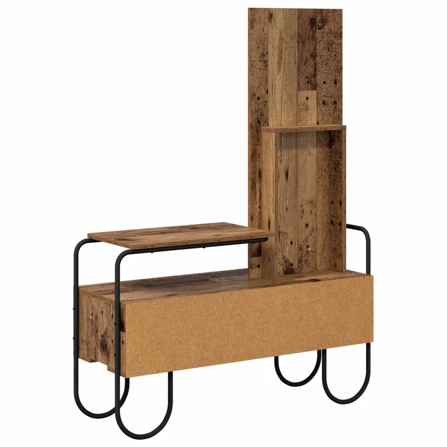 Table de Toilette avec tiroir Bois ancien Bois d'ingénierie - 7
