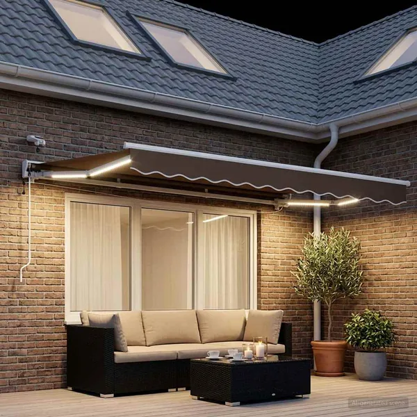 Auvent rétractable électrique Taupe 3,5 x 2,5 m