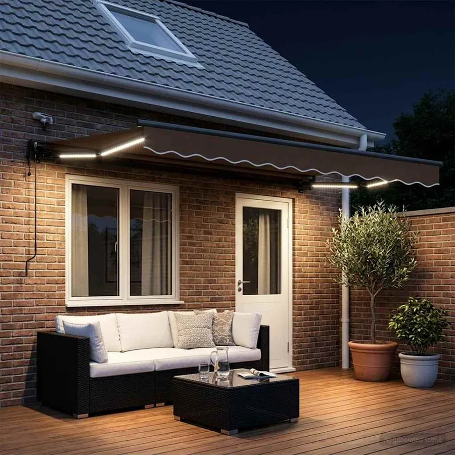 Auvent rétractable électrique Taupe 4 × 3,5 m - 3